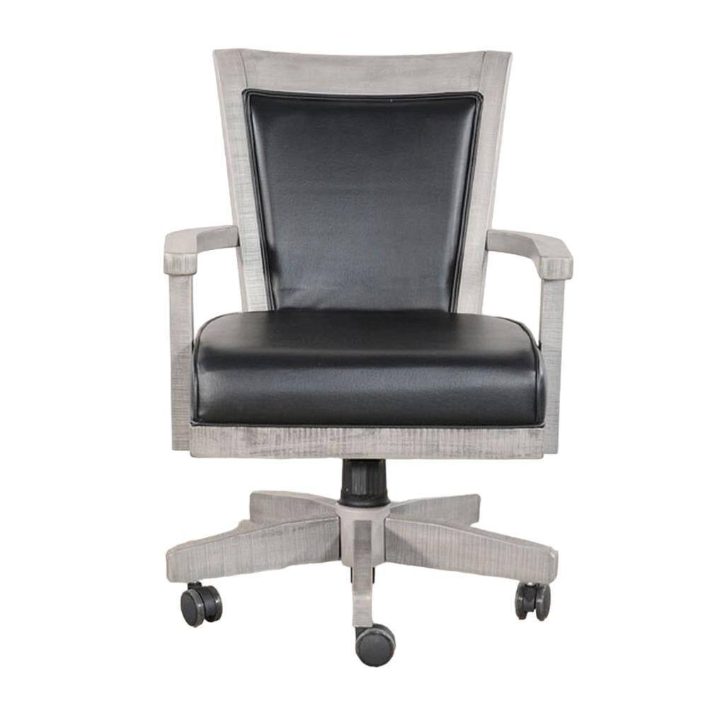 Benjara Zeka Game Chair with Wheels, Tilt, Swivel and Gas Lift, Gray Mahogany
