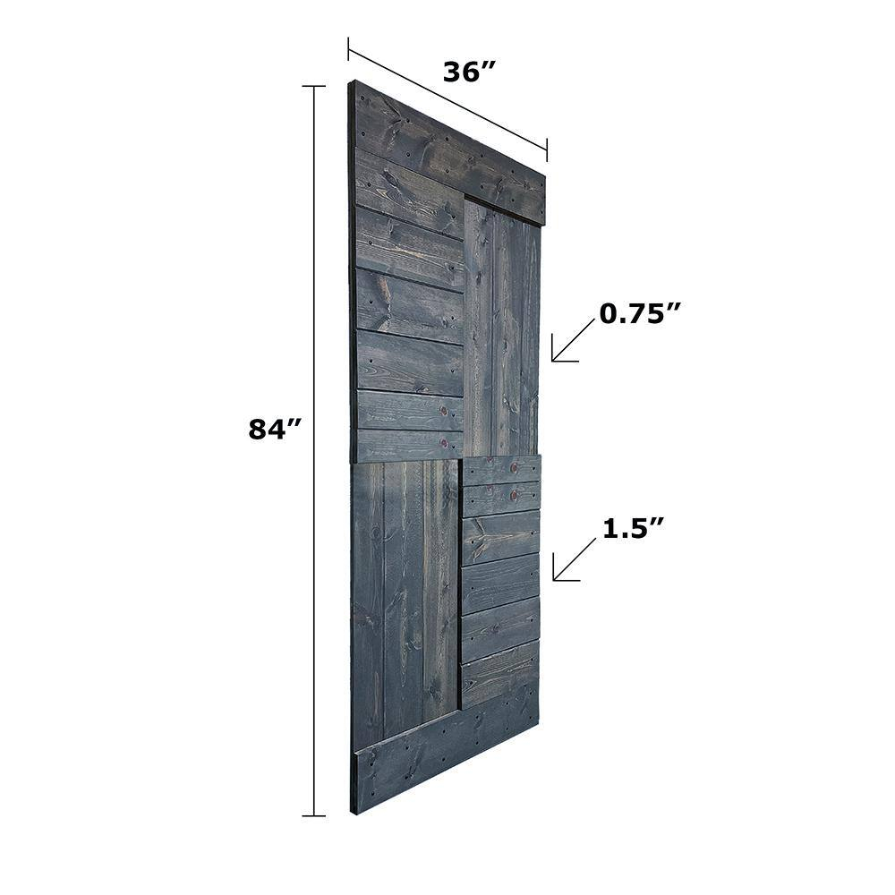 IsLife Patented Product S Series Solid Wood Double Sliding Barn Door With Hardware Kit(Set of 2)-Assembly Needed (Set of 2)
