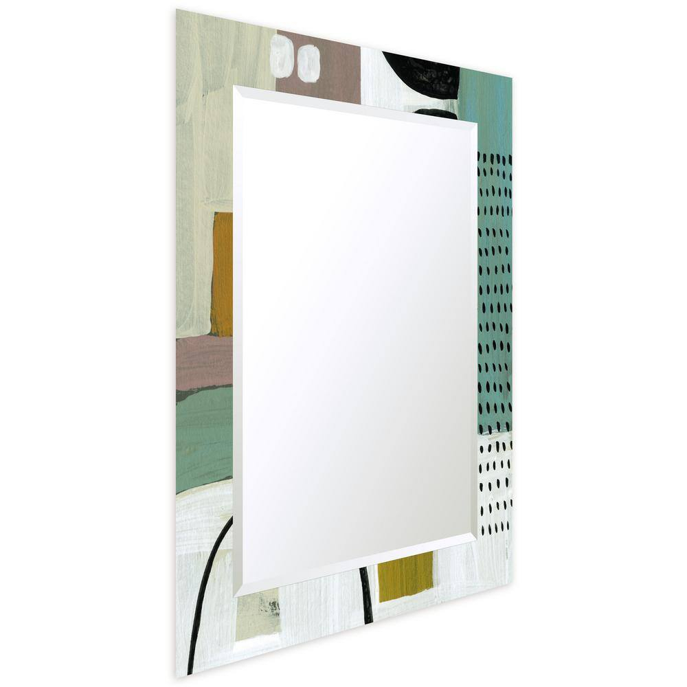 Empire Art Direct TAM-140604-4030 'Introductions'Rectangular Beveled Mirror on Free Floating Printed Tempered Art Glass