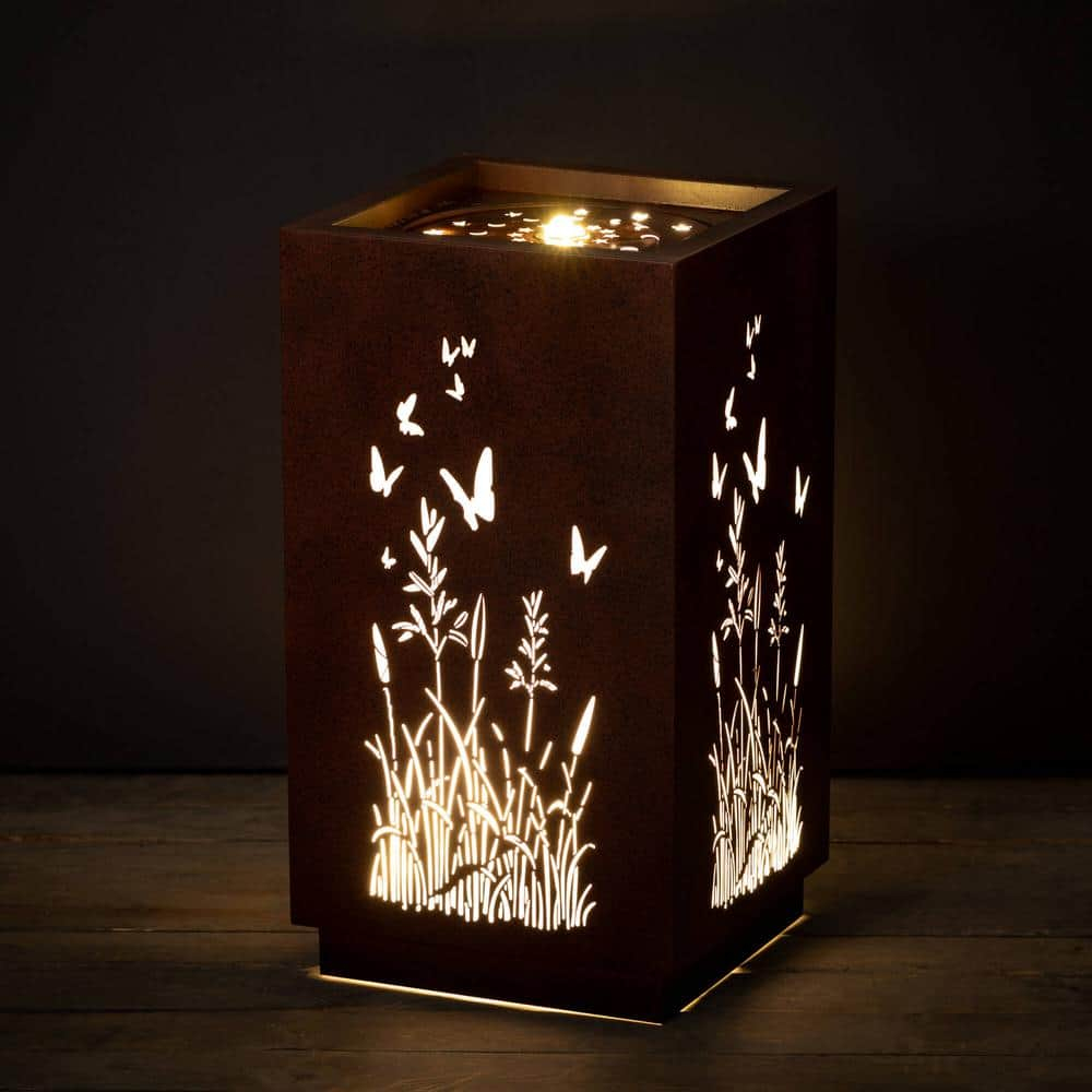 Sullivans 21.75" Pierced Copper Square Fountain, Metal
