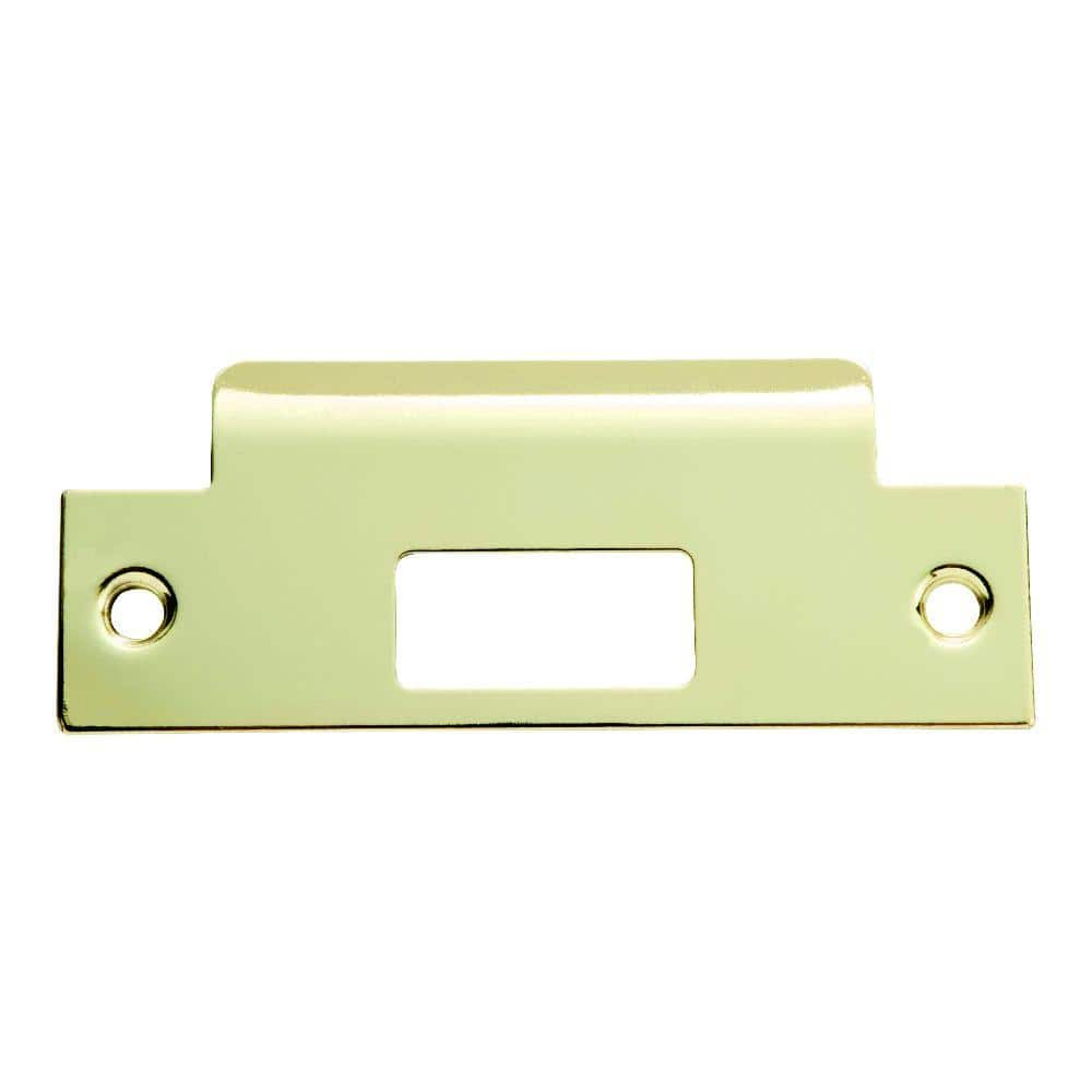 Polished Brass Large Lip Door Strike Plate for Interior Doors