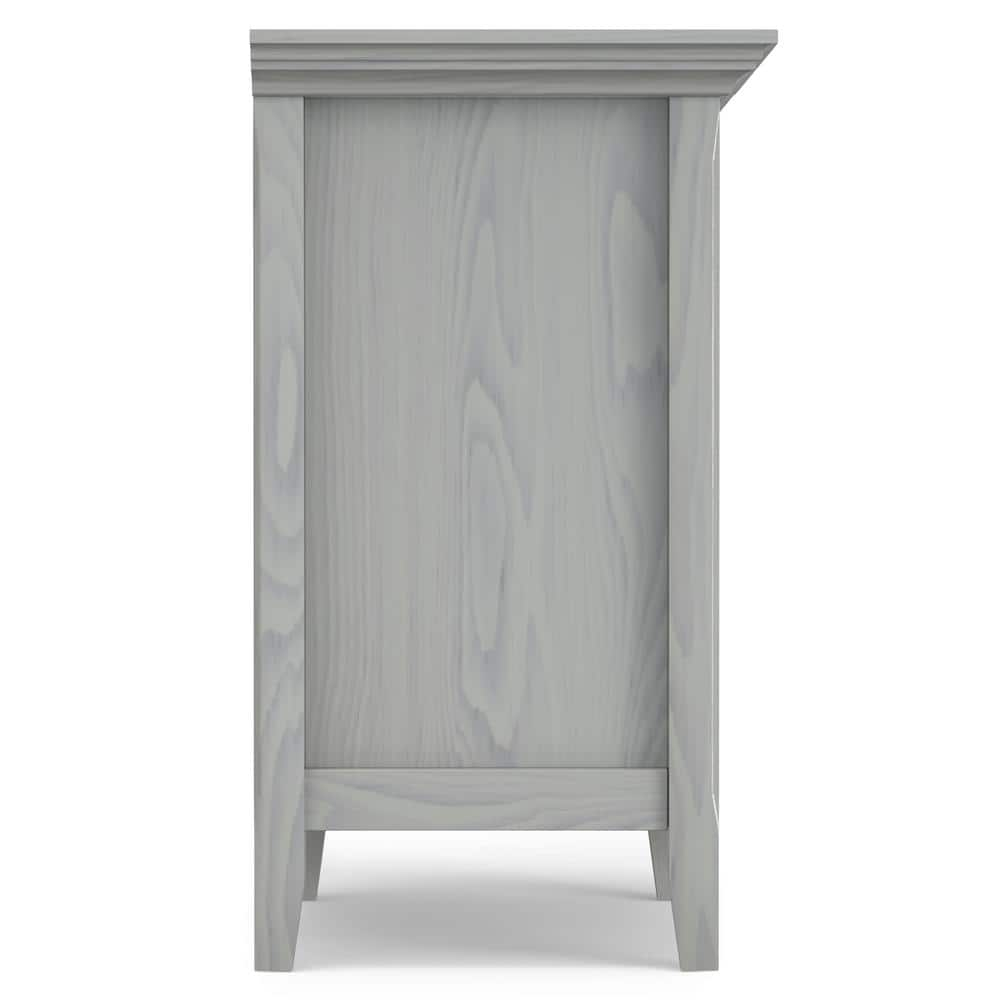 Simpli Home Amherst Solid Wood Bedside Table In Fog Grey