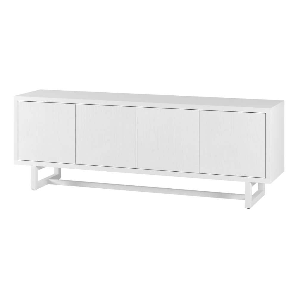 Evelyn&Zoe Cutler Rectangular TV Stand for TV's up to 75", White