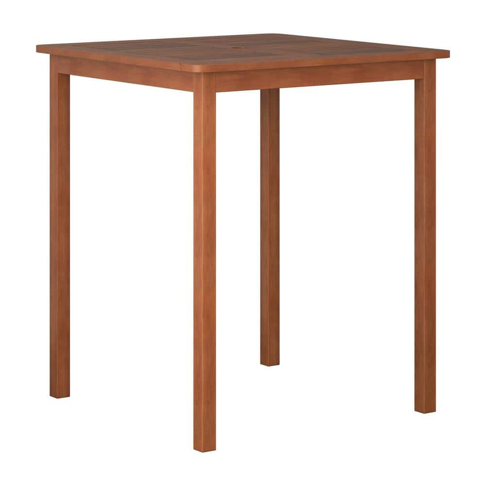 CorLiving Cinamon Brown Hardwood Outdoor Bar Height Table