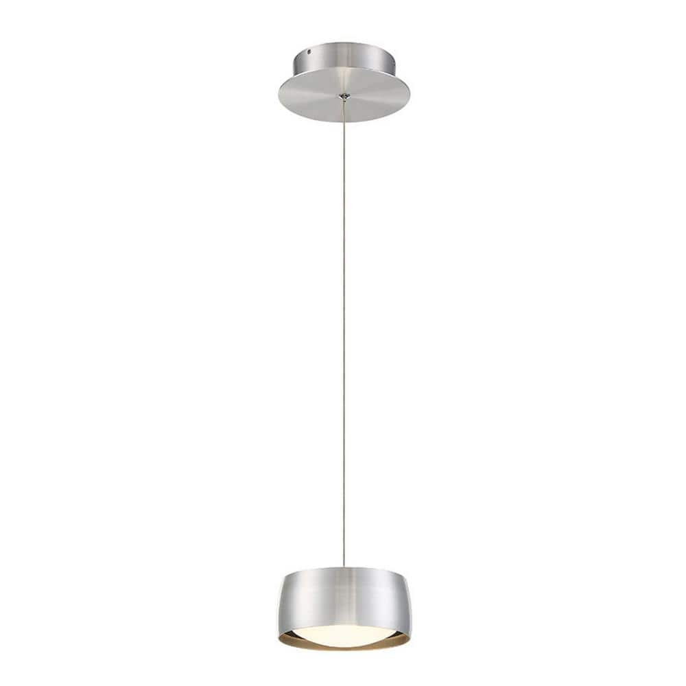 Tic Toc Brushed Aluminum LED Drum Pendant Light