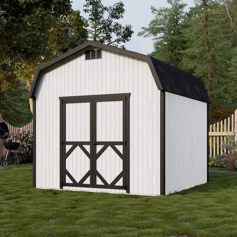 Little Cottage Co. 10x10 Classic Gambrel Barn with 6 ft. Sidewalls, Outdoor Wood Storage Shed Do-It-Yourself Precut Kit