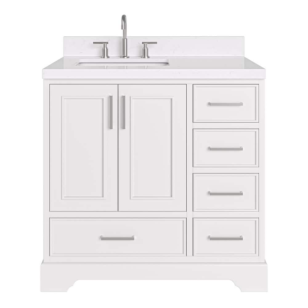 Ariel M036slcqrvo Stafford 36" Free Standing Single Basin Vanity Set - White