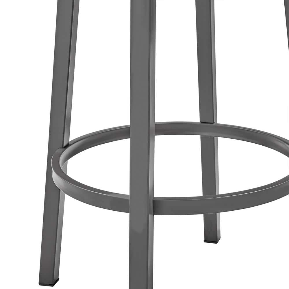 Armen Living Lorin30" Bar Height Swivel Bar Stool in Java Finish and Chocolate Faux Leather