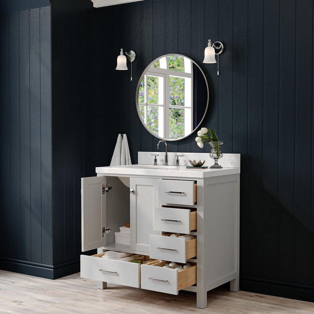 Ariel A036slcqovo Cambridge 36" Free Standing Single Basin Vanity Set - Grey