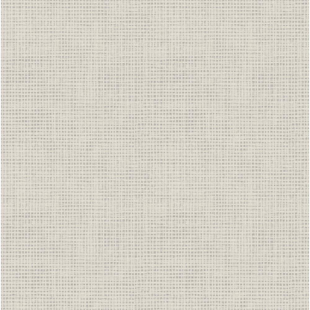 3122-10010 Nimmie Woven Grasscloth Wallpaper with Loosely Strands Woven in Light Grey Colors Farmhouse Style Prepasted Acrylic Coated Paper