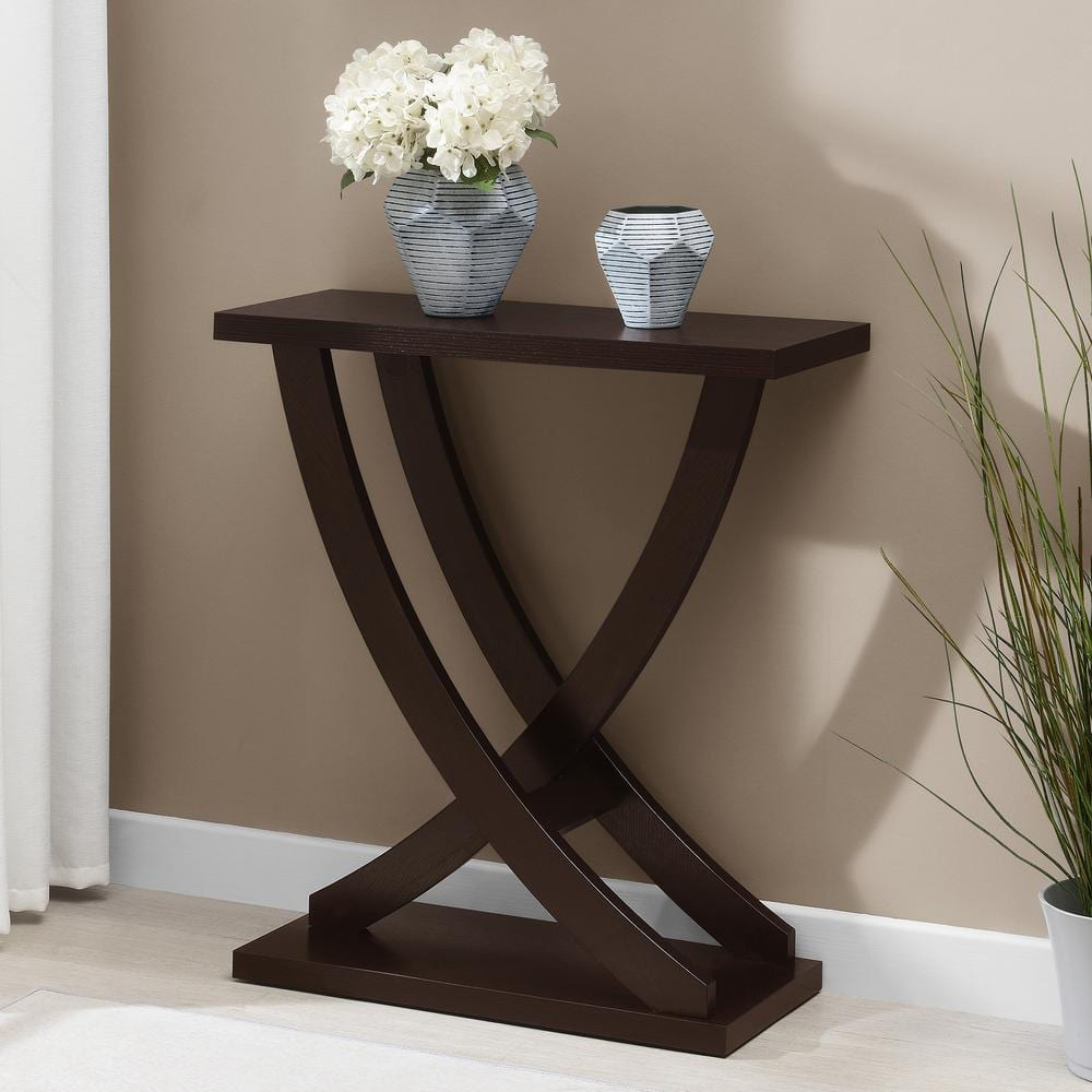 Convenience Concepts Newport Cross Step Console Table, Espresso