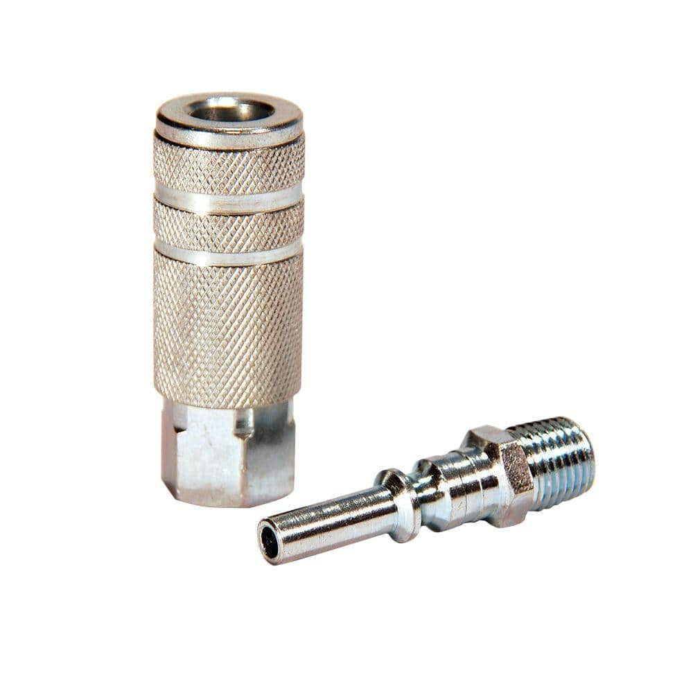 Primefit LK1001-2 .25" Lincoln Steel Coupler Set with Male Plug, 2-Pieces
