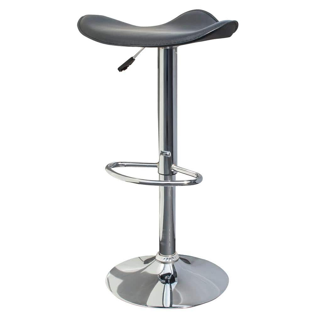 AmeriHome Adjustable Swivel Seat Backless Bar Stool with Polished Chrome Plated Steel Base