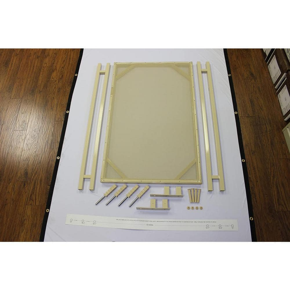 WaterWarden 4' x 30" Inground Pool Safety Gate, Self-Closing, Beige