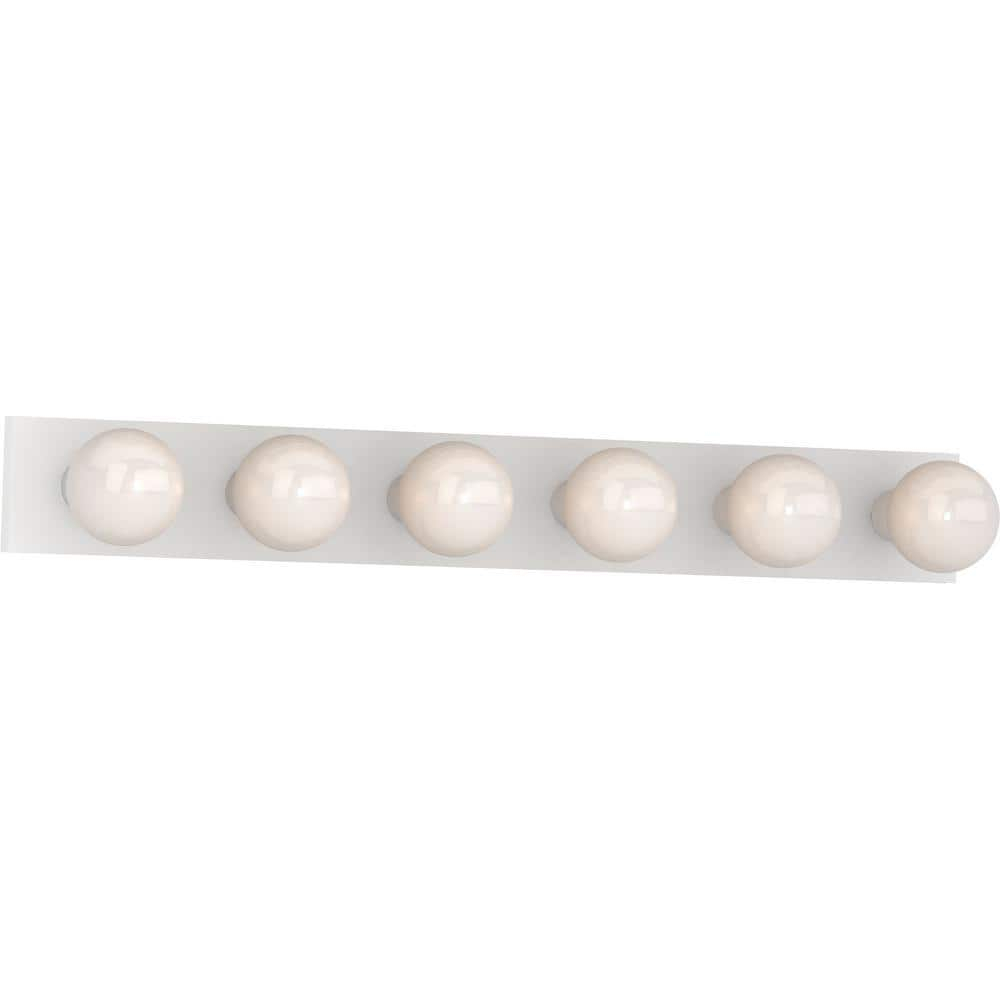 Volume Lighting V1026 6 Luces 36" de Ancho Tira para Tocador de Baño - Blanco