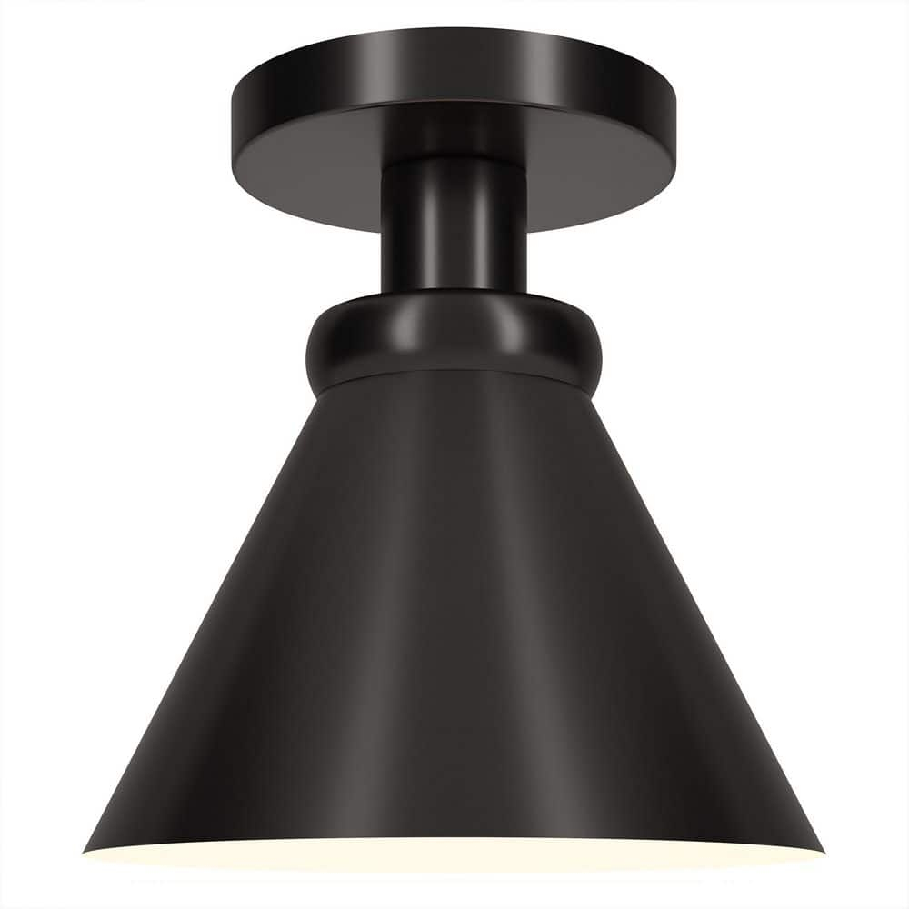 Henn&Hart 8.5"  Black Semi Flush Mount