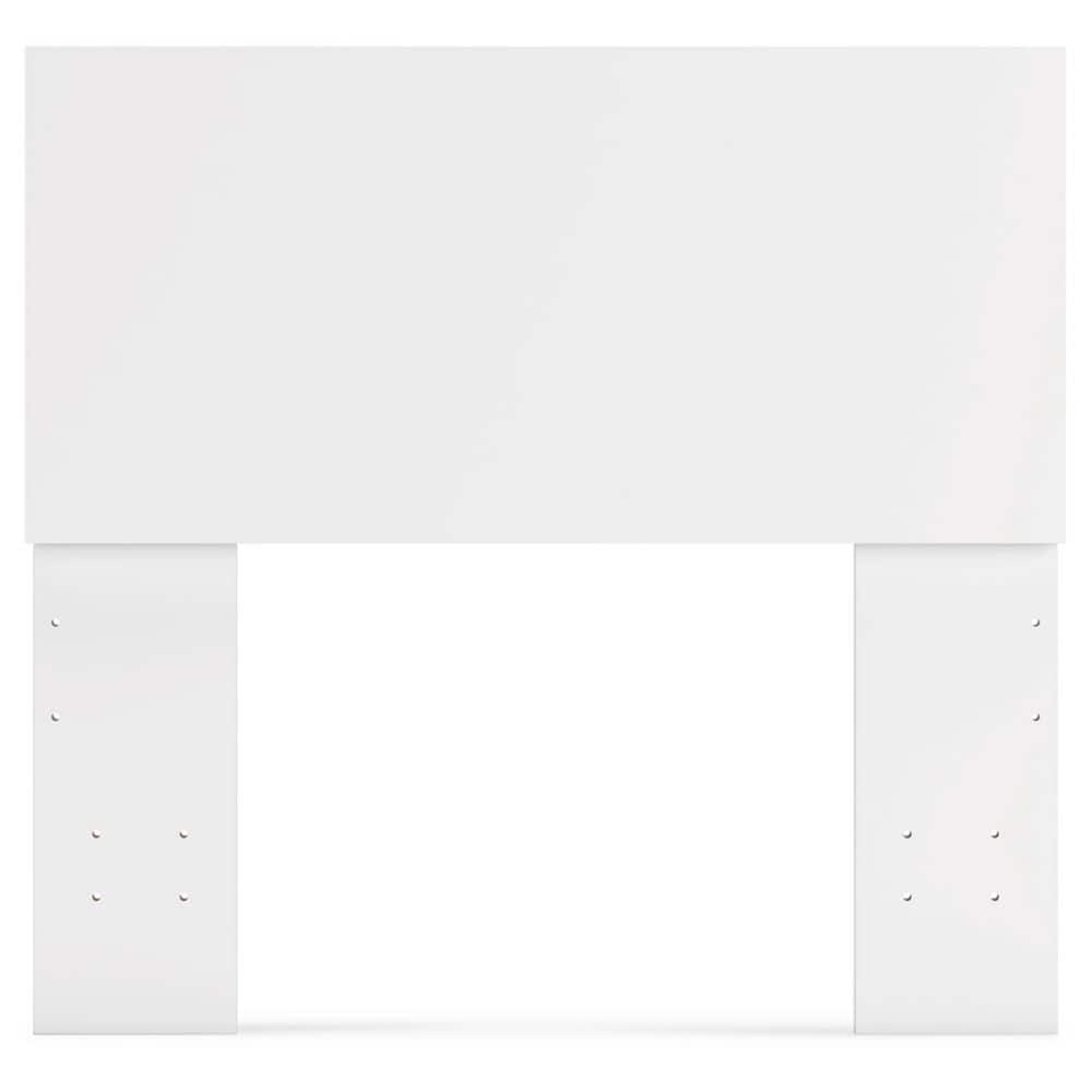 White Twin Wood Panel Bed with Adjustable Height