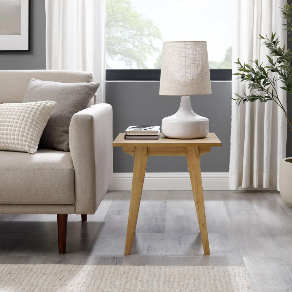 Minimalist Solid Wood Accent Side Table - English Oak
