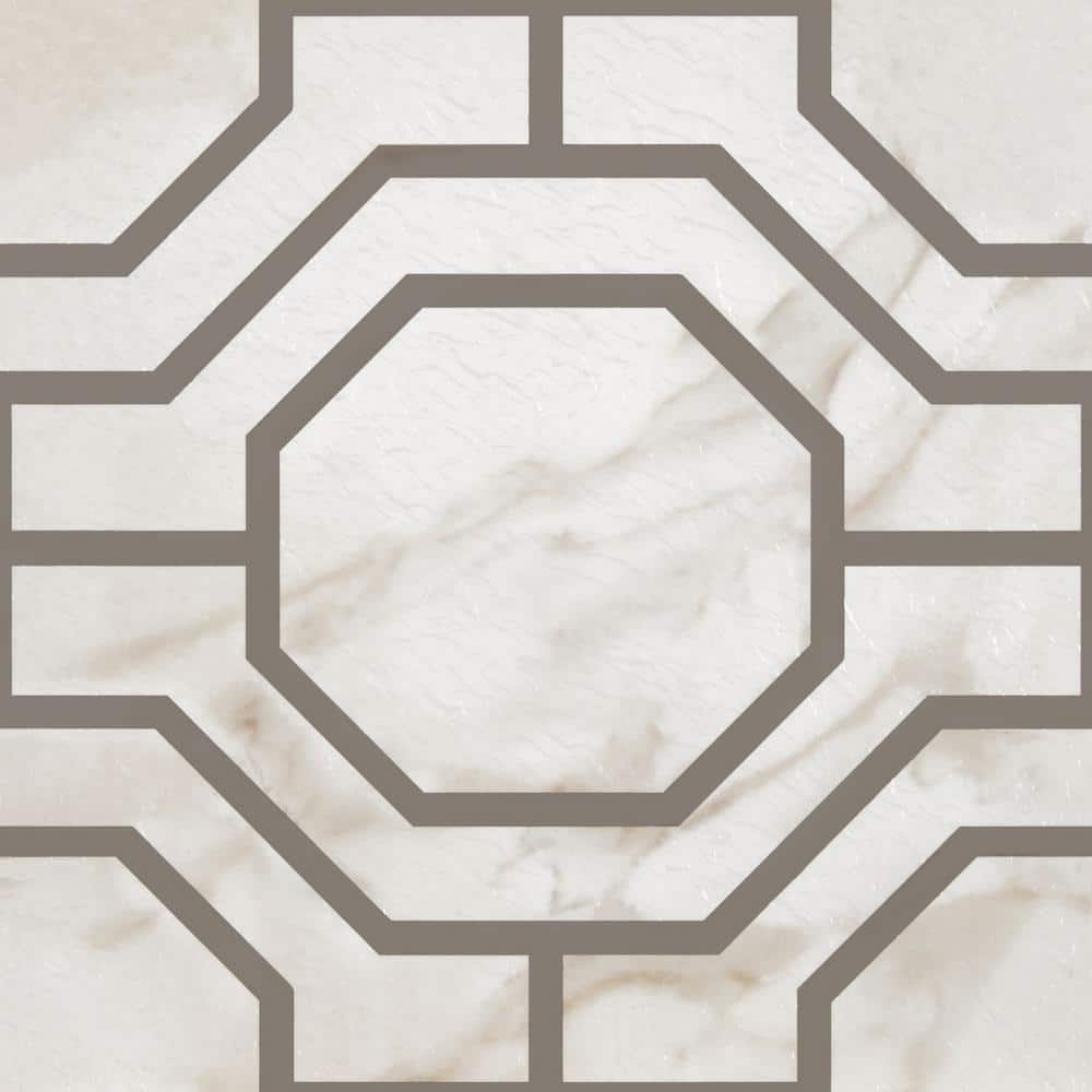 Achim Retro 12x12 Self Adhesive Vinyl Floor Tile - Octagon - 20 Tiles/20 sq. ft.