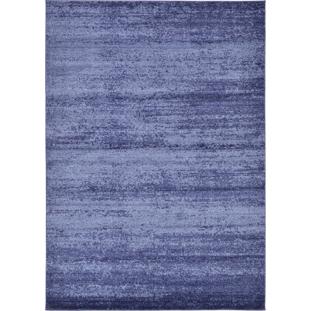 Unique Loom Del Mar Collection Area Rug - Lucille (7' 1" x 10' Rectangle Navy Blue/Ivory)