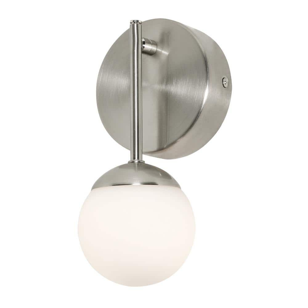 Afx Pearl1LightLEDSconce,SatinNickel,4in PRLS0409L30D1SN
