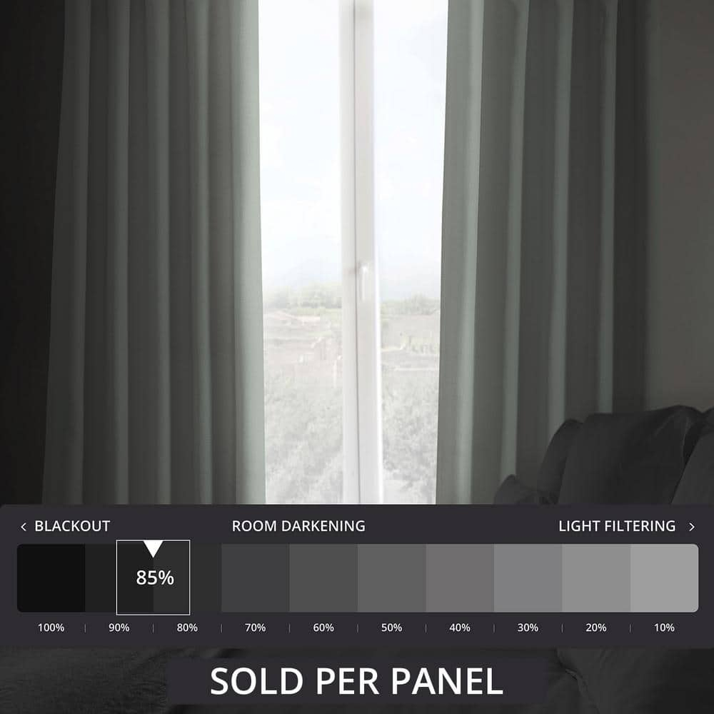 HPD Half Price Drapes Oyster Faux Linen Room Darkening Curtains for Bedroom & Living Room Curtains (1 Panel), Door & Window Curtains 84 inches long, Rod Pocket Curtains & Drapes, 100W X 84L