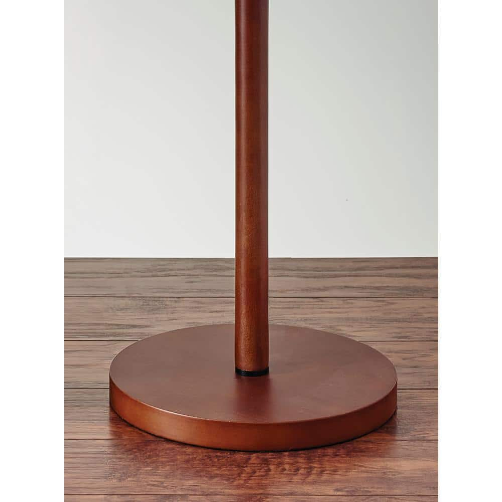 Adesso Hamptons Floor Lamp with a Wooden Base and Walnut Color Finish