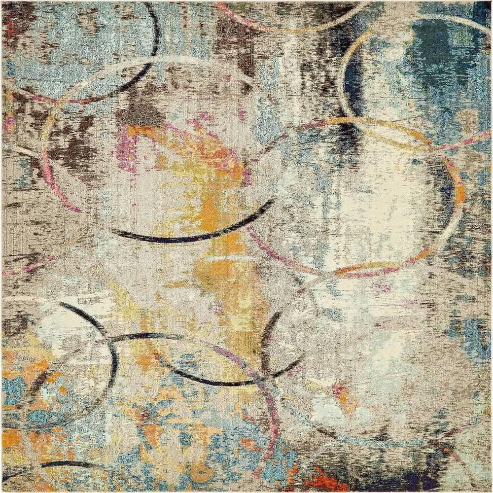 Unique Loom Chromatic Collection Area Rug - Imperial (9' x 12' 2" Rectangle Multi/Beige)