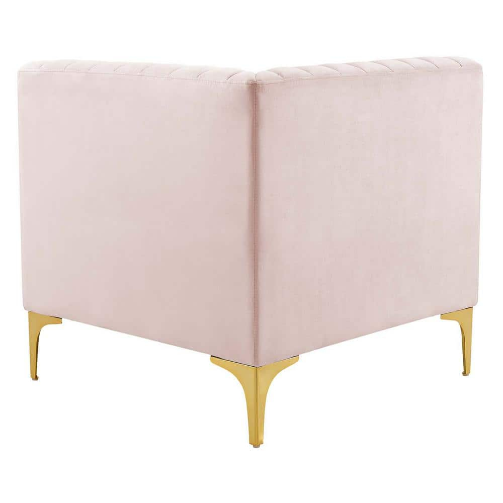 Modway Triumph Channel Tufted Performance Velvet Sectional Sofa Corner Chair