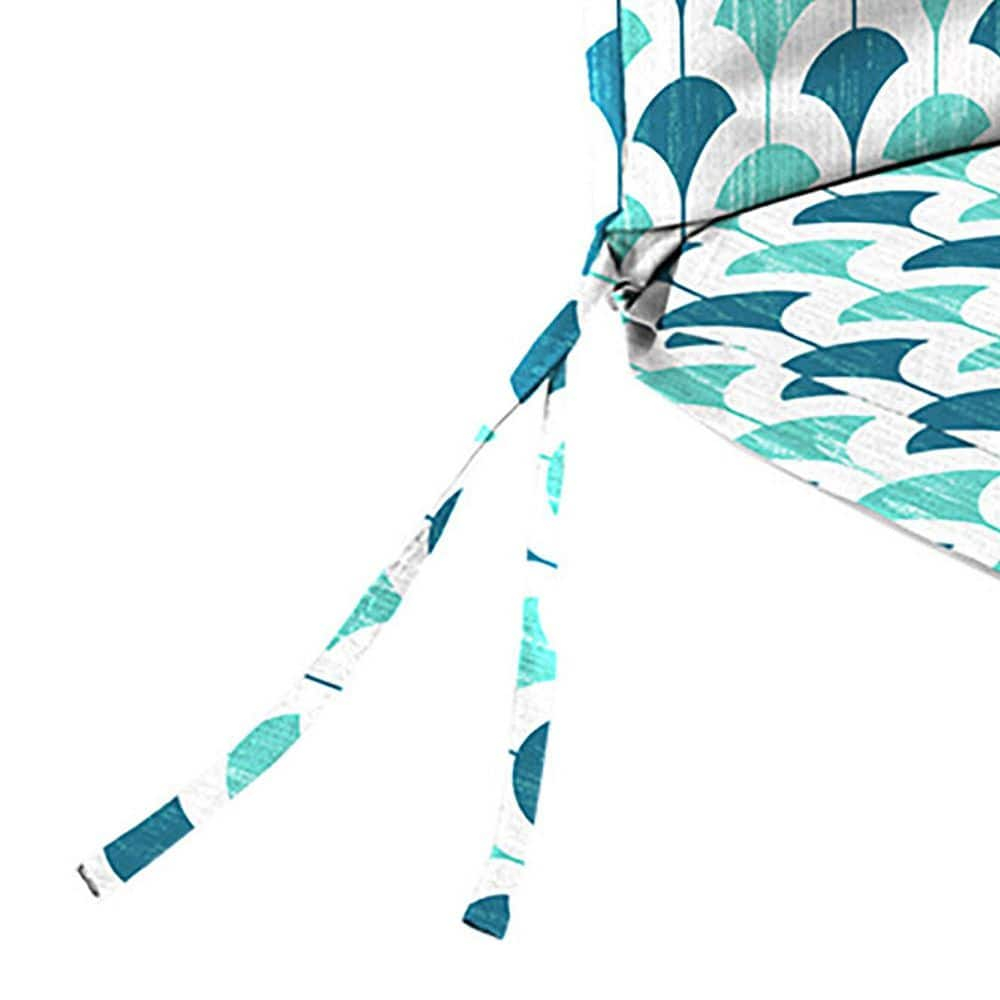 Jordan Manufacturing 44" x 21" Rectangular Outdoor Chair Cushion with Ties and Hanger Loop