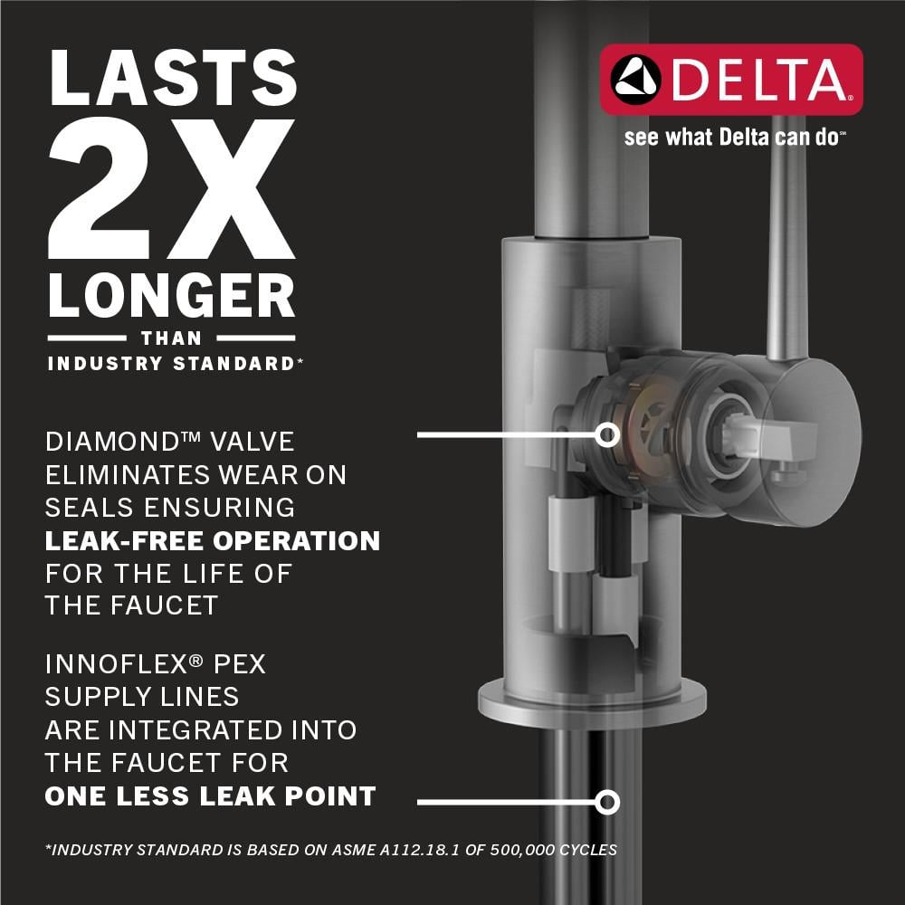 Delta Faucet Ophelia Touch Kitchen Faucet Chrome, Chrome Kitchen Faucets with Pull Down Sprayer, Kitchen Sink Faucet, Touch Faucet for Kitchen Sink, Delta Touch2O Technology, Chrome 19888TZ-DST