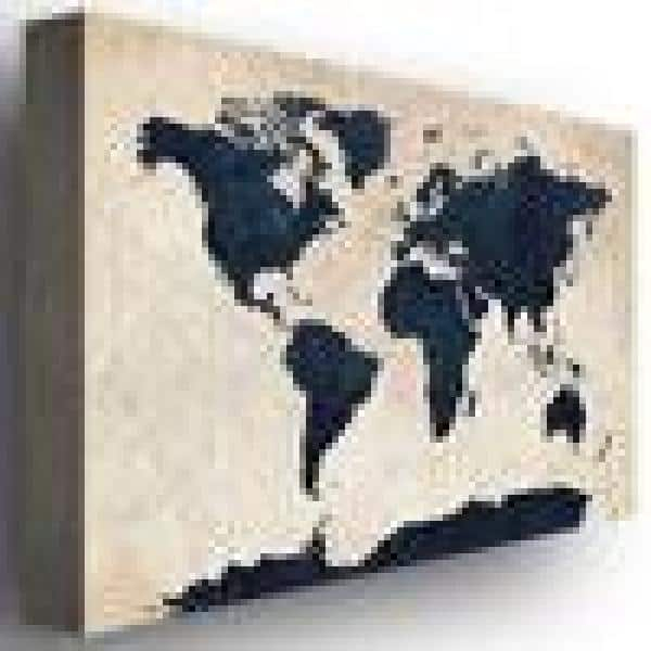 Trademark Art "World Map - Navy" Canvas Wall Art by Michael Tompsett