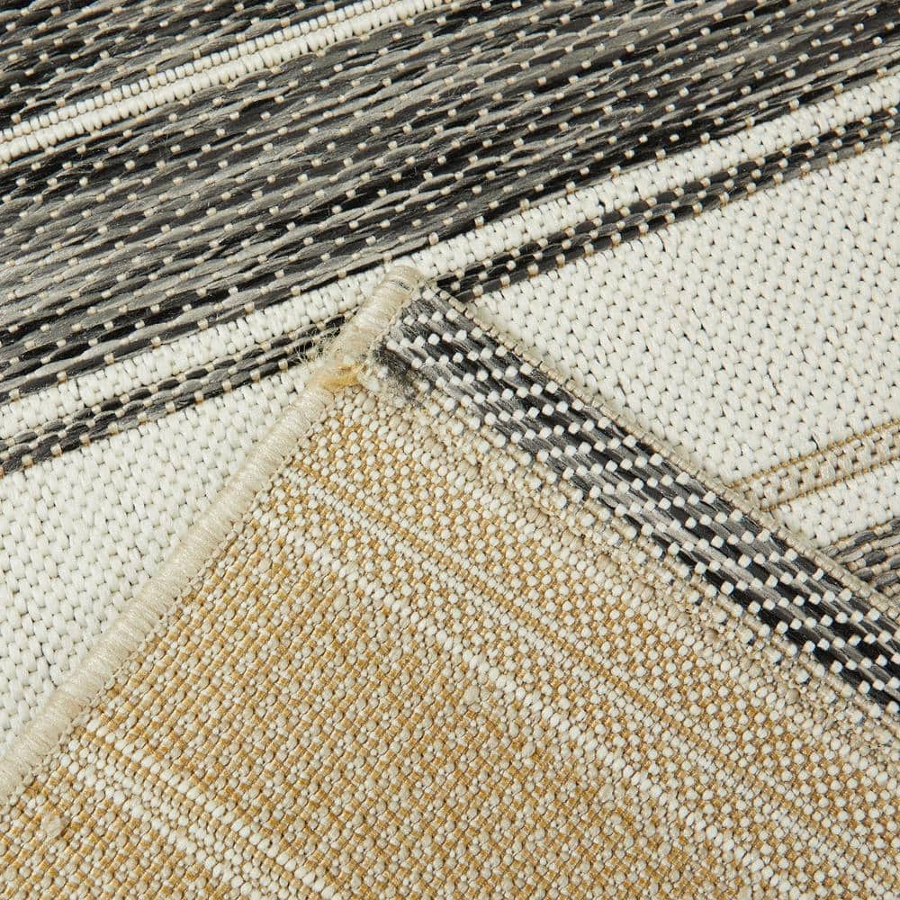 Balta Alexie Coastal Stripes Indoor/ Outdoor Area Rug Grey 7'10" x 10' 8' x 10' Taupe, Ivory, Cream