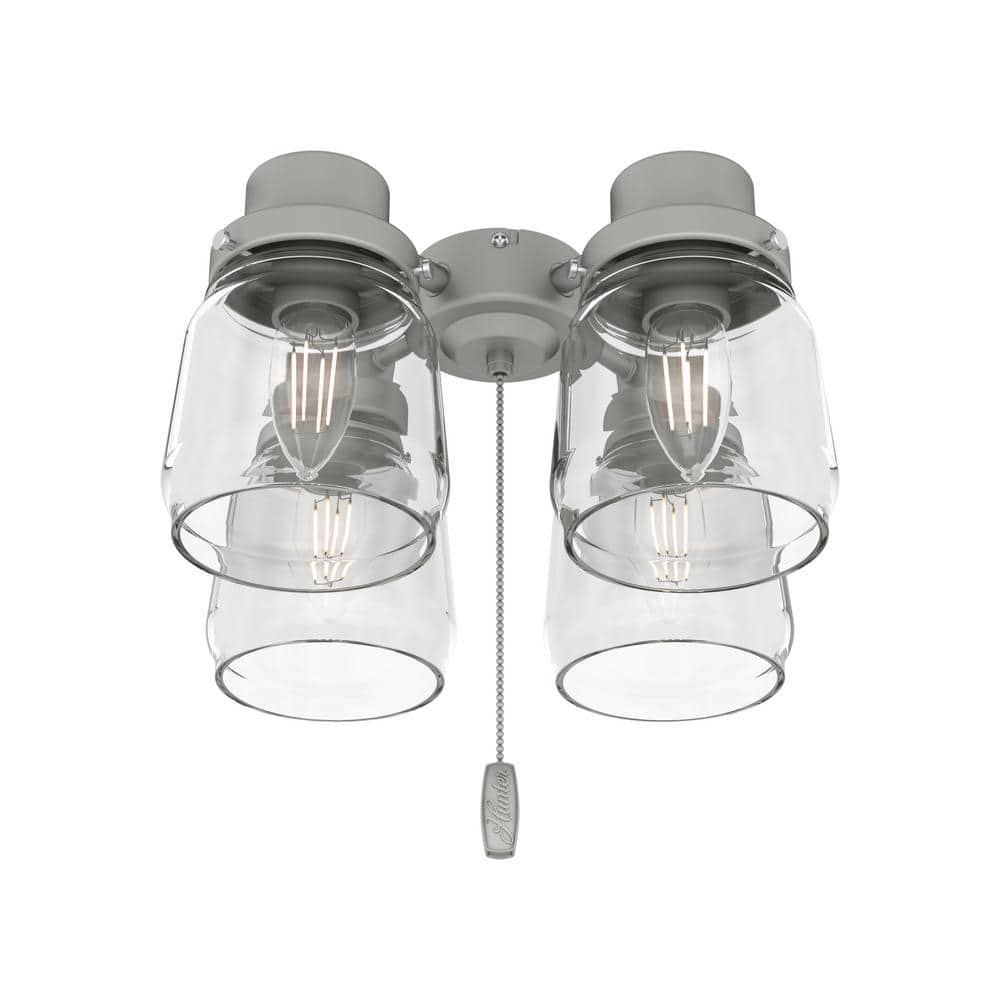 Hunter Fan 99387, Original 4 Light Accessory Fitter and Glass in Matte Silver