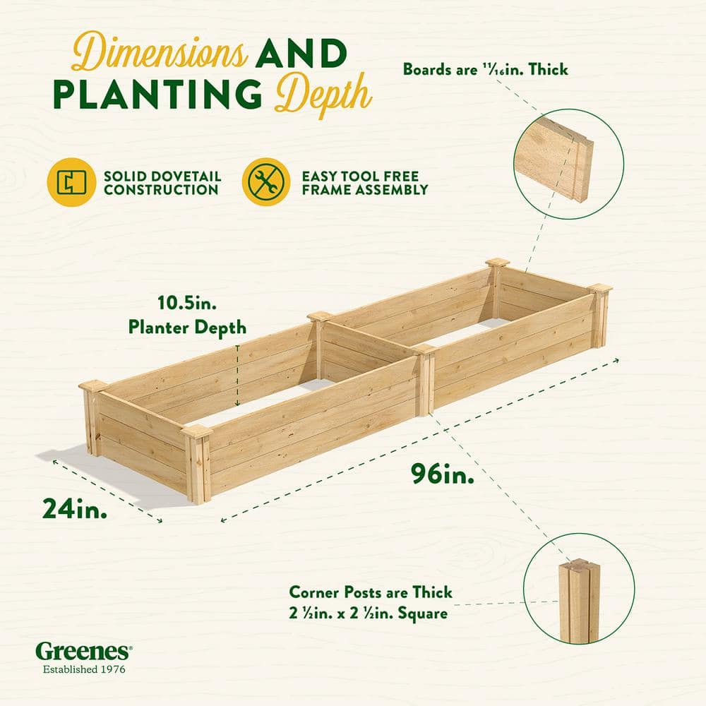 Greenes Fence Cedar Raised Garden Bed, Multiple Sizes