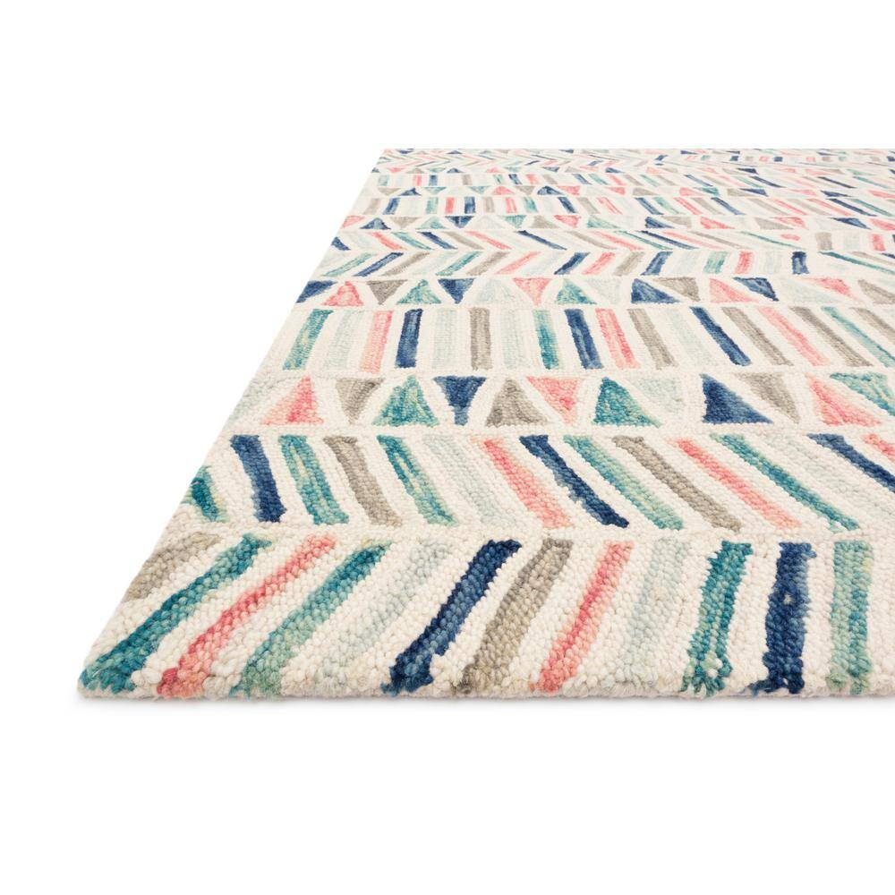 Hallu Ivory/Multi 2 ft. 3 in. x 3 ft. 9 in. Geometric 100% Wool Pile Area Rug