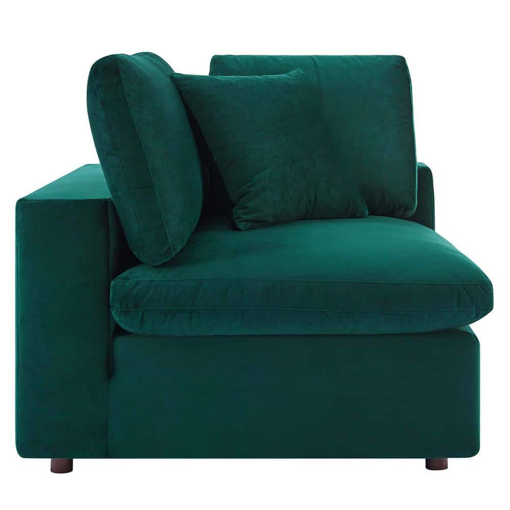 Modway Commix Down Filled Overstuffed Performance Velvet Loveseat in Green