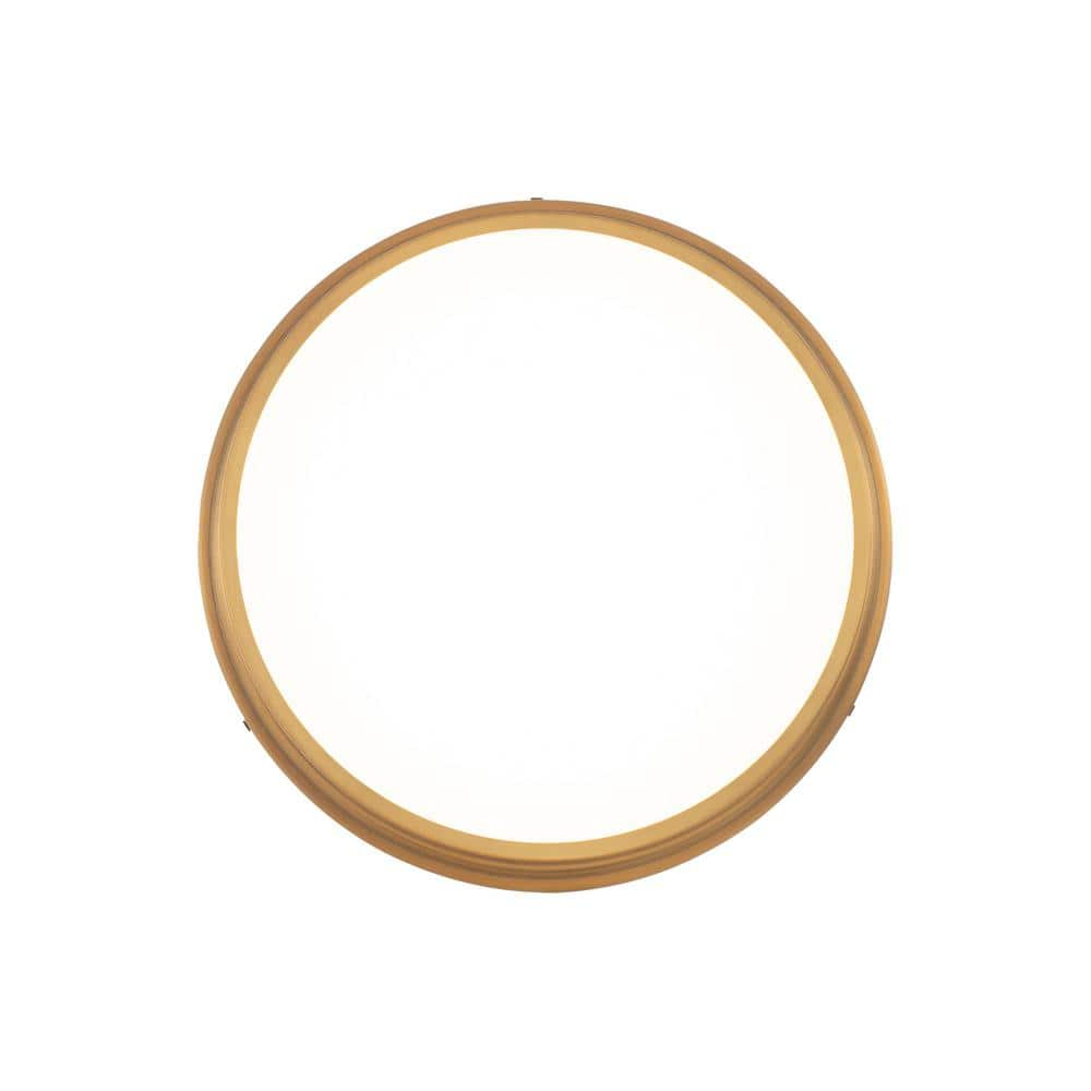 WAC Lighting York 12" LED Modern Aluminum Flush Mount in Aged Brass