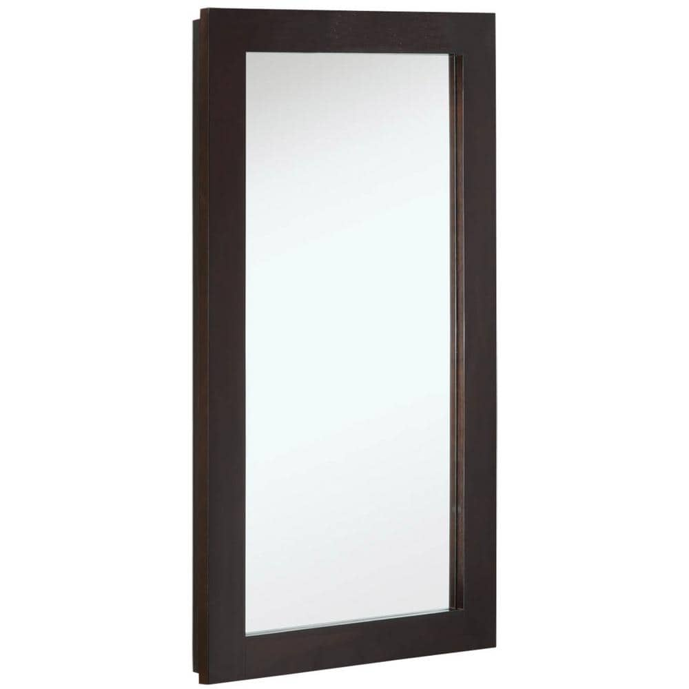 Design House 16" x 5" x 30" Wall Mounted 1-Door Mirrored Bathroom Medicine Cabinet, Espresso
