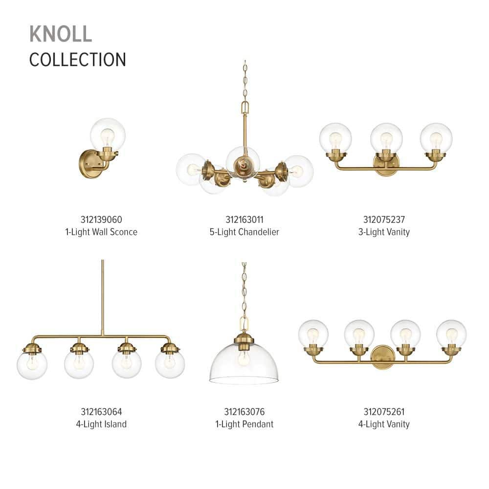 Knoll Vintage Warmth 26" Sputnik Chandelier in Brushed Gold