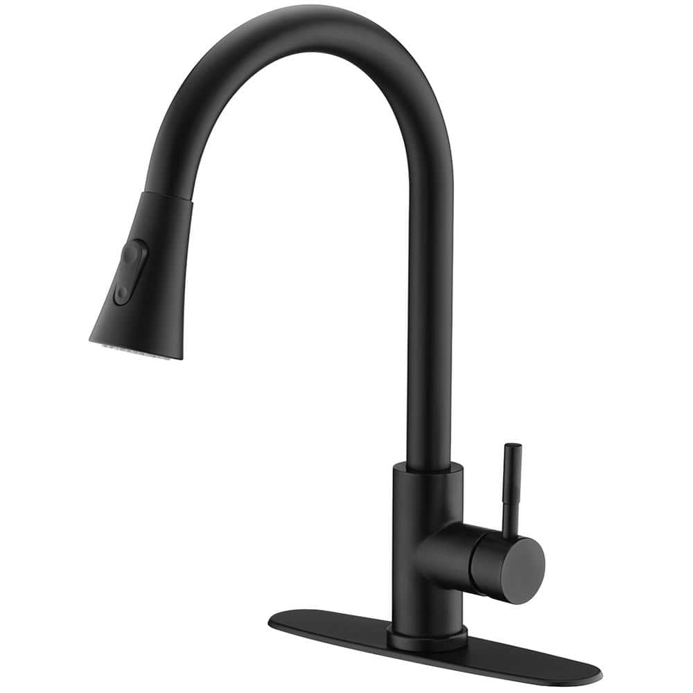 Matte Black Kitchen Faucets with Pull Down Sprayer, Kitchen Sink Faucet with Pull Out Sprayer - Effortlessly Achieve Efficient Kitchen Cleaning
