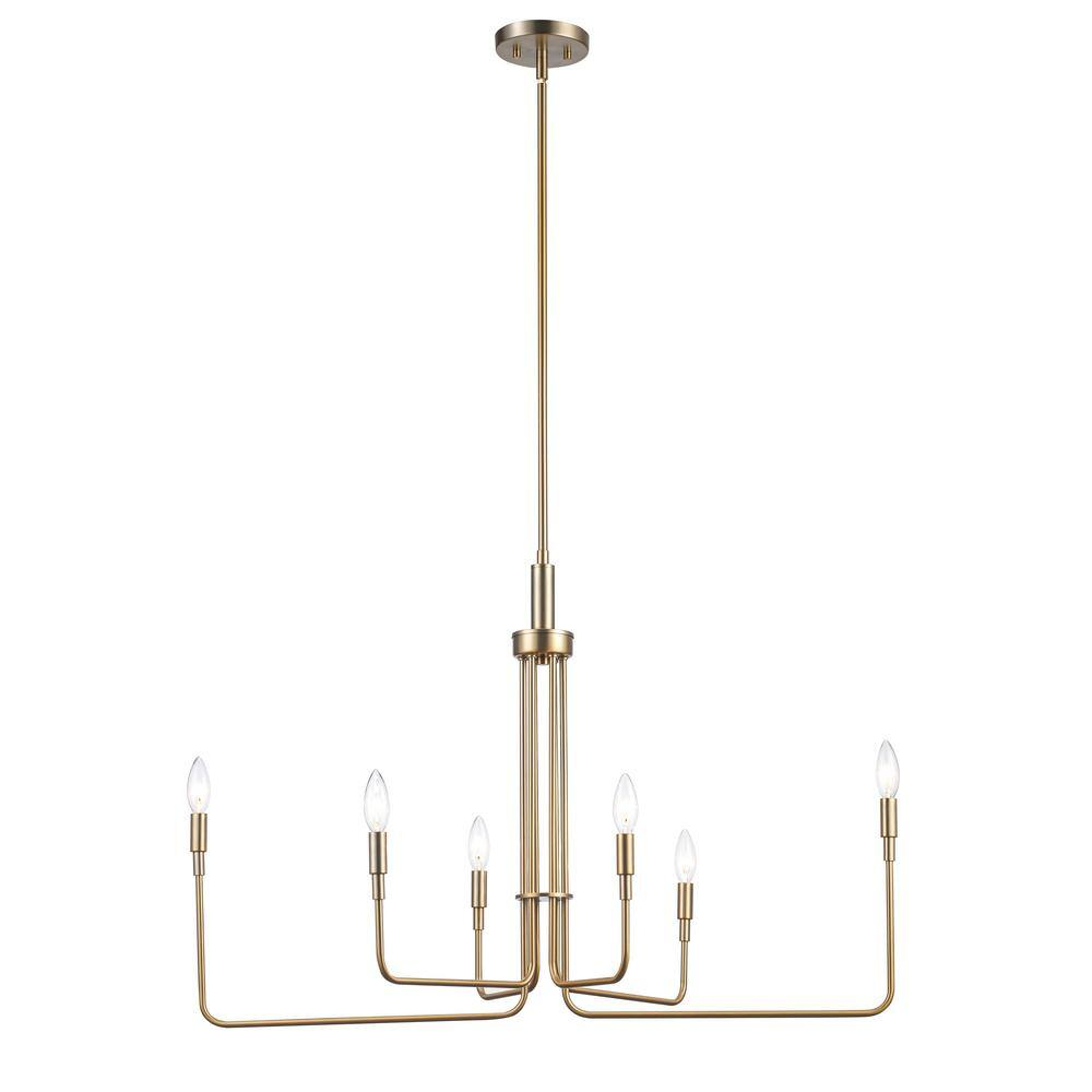 Charlotte Midcentury Modern Antique Gold Cluster Chandelier