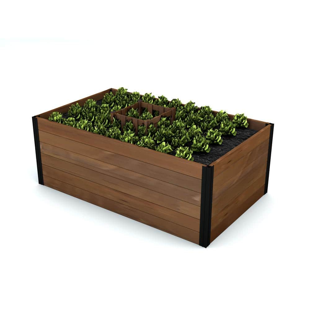 Vita Mezza 3' L x 5' W Cedar Keyhole Composting Garden, Golden Brown, VT17702