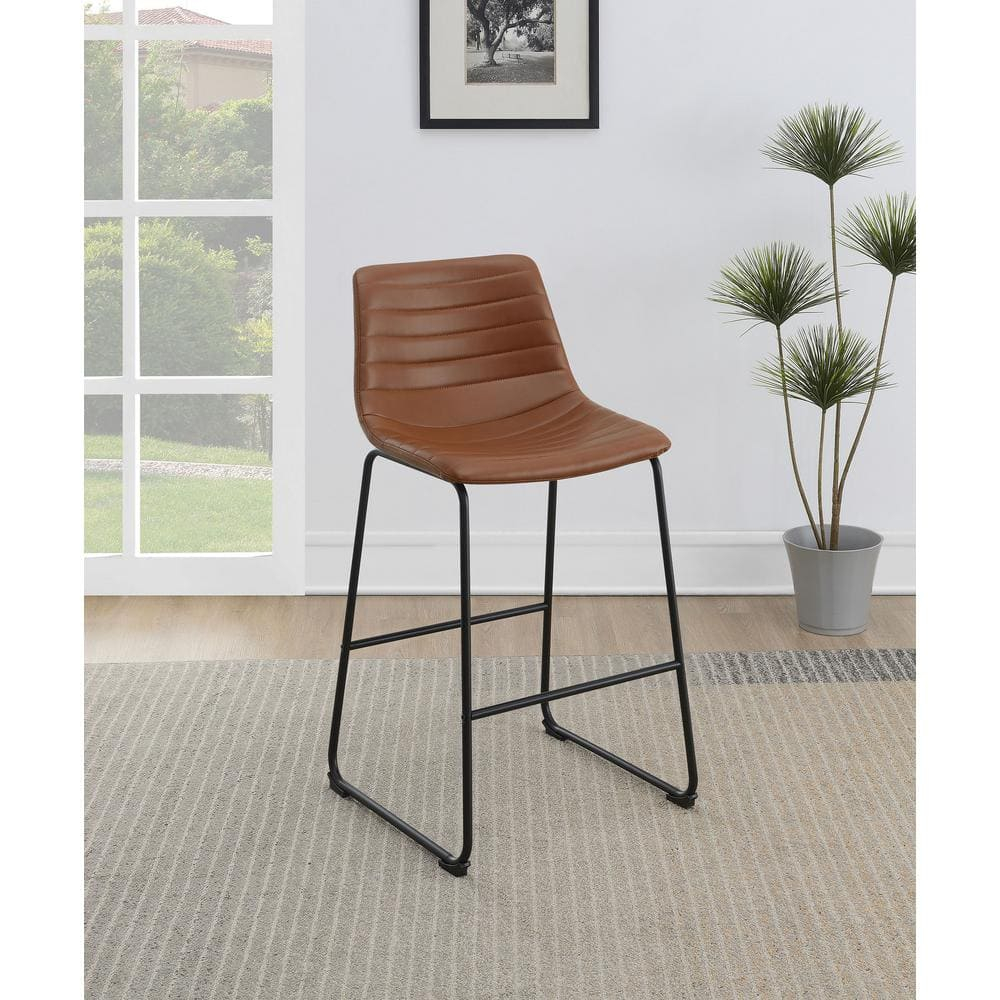 Coaster Zuni Faux Leather Upholstered Counter Height Chair in Brown