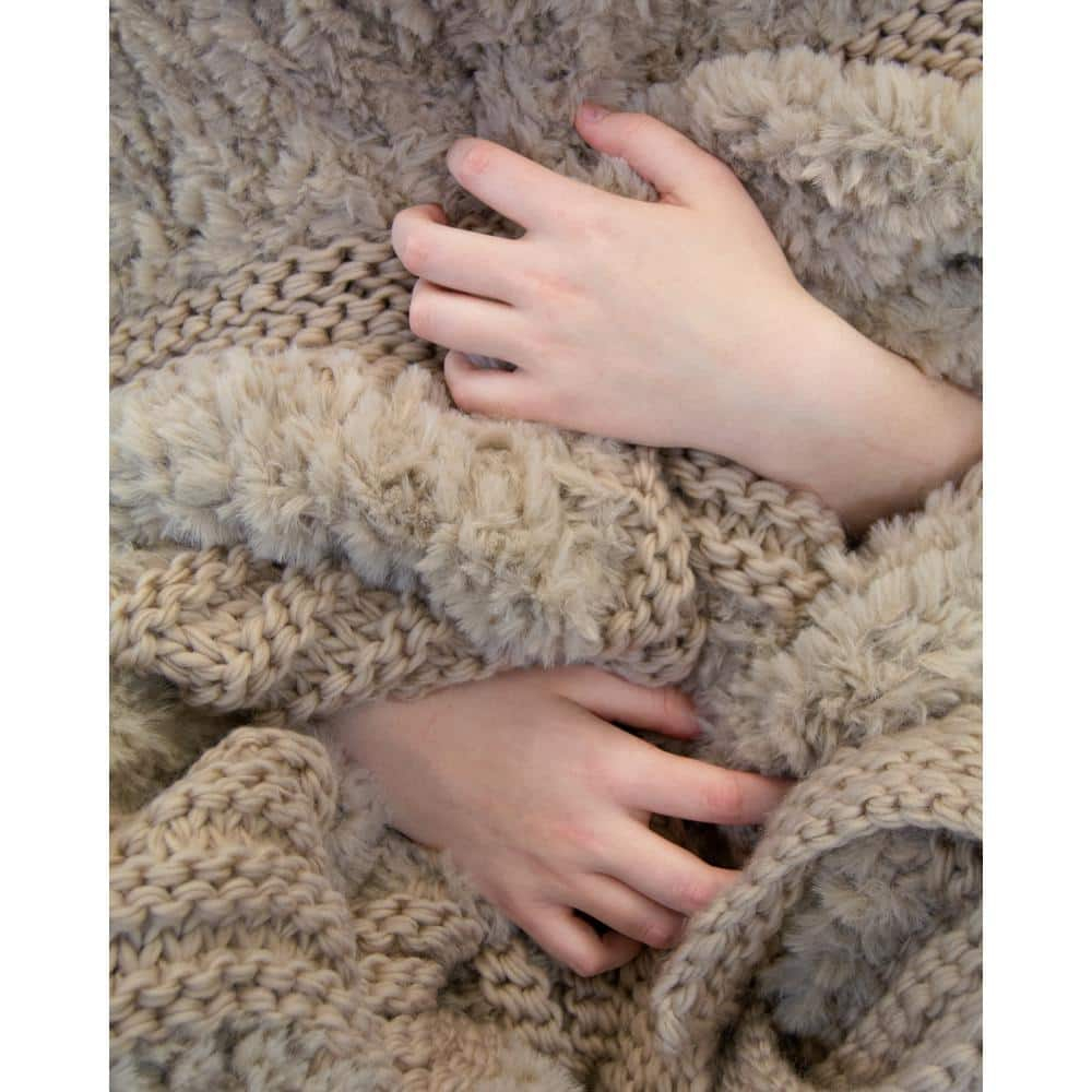 Donna Sharp Plush Knit Throw Taupe