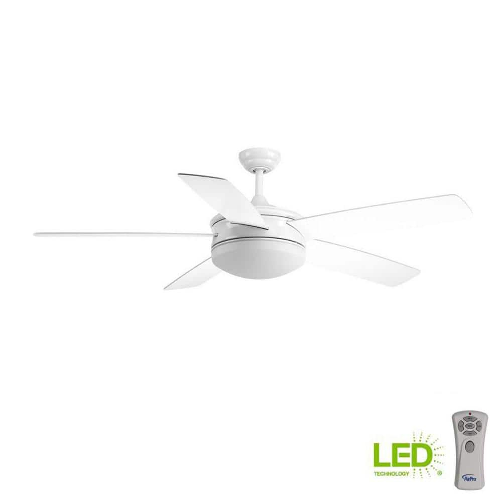 Fresno White 60" Ceiling Fan with Light and Remote