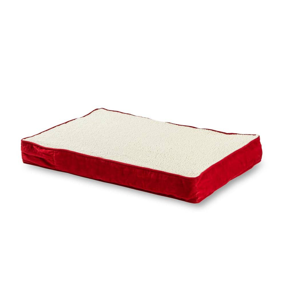 Happy Hounds Oscar Sherpa Orthopedic Dog Bed, Crimson, Medium (42 x 30 in.)