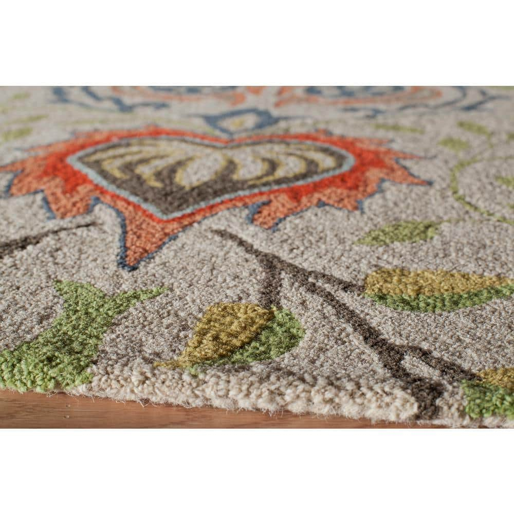 Momeni  Newport Hand Tufted Wool Floral Area Rug Multi 9' x 12' Contains Latex 9' x 12' Indoor, Handmade Living Room, Bedroom, Dining Room Blue,