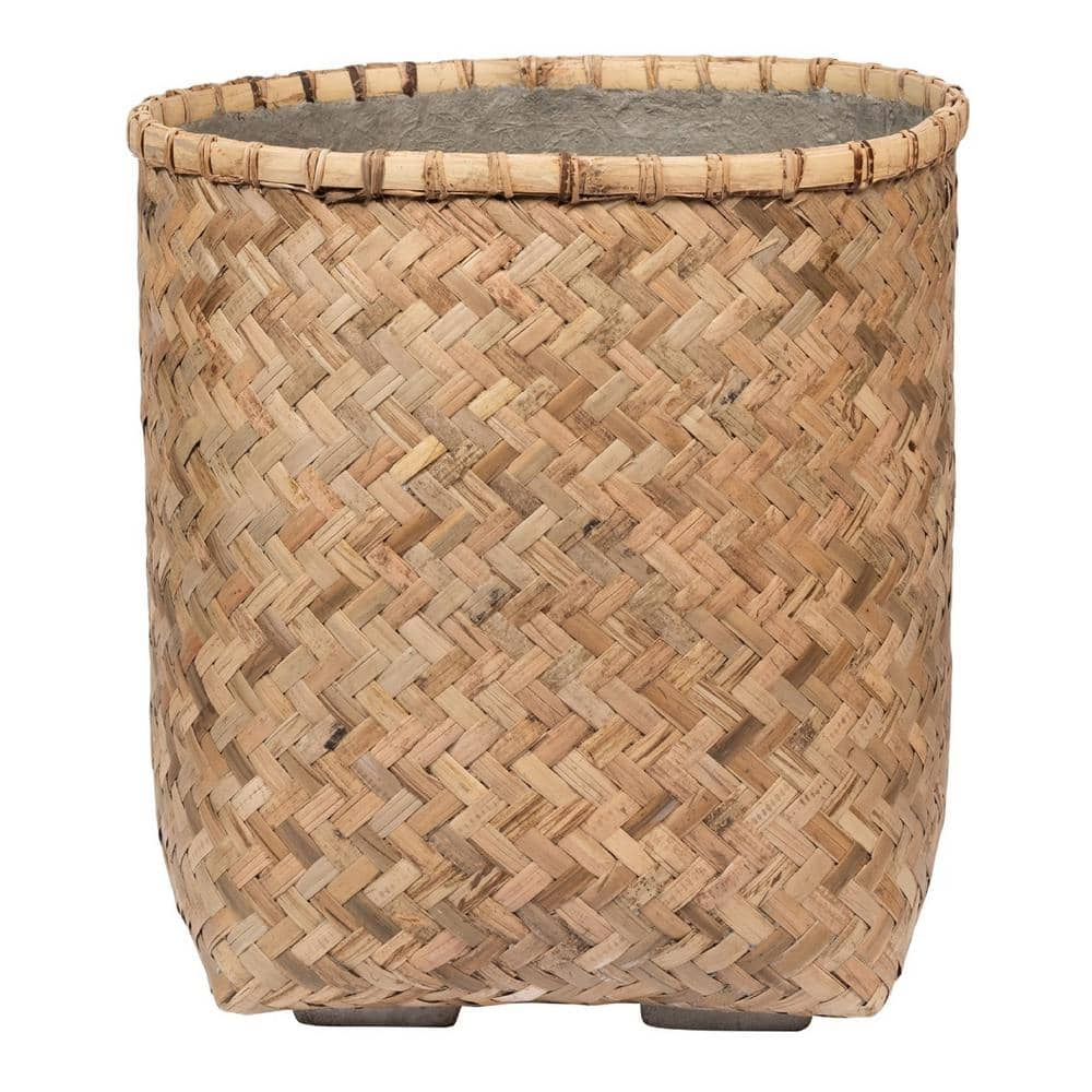 Pottery Pots USA Inc. Pottery Pots Zayn Bamboo Indoor Outdoor Round Planter, Natural Finish 18.9" x 18.9" x 20.9"