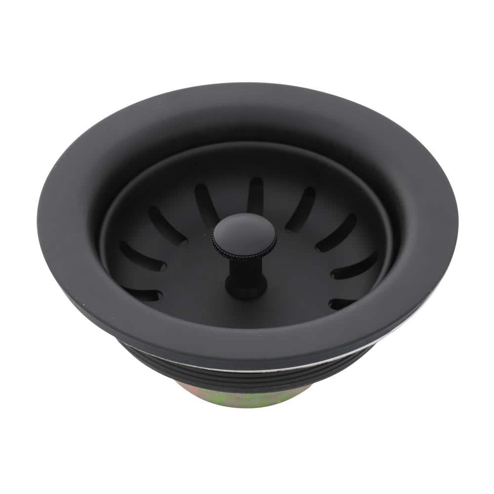 3.5 in. Matte Black Basket Sink Strainer